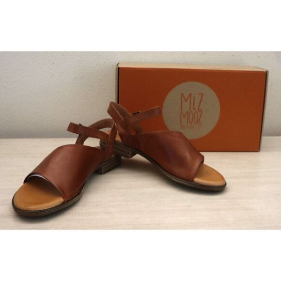 Miz Mooz Women's Sz EUR 37 US 6.5-7 Brown Delphina European Leather Sandals - Picture 1 of 12